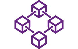 Icon mit 4 verbundenen Würfeln