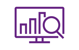 Icon eines Bildschirms mit einem Diagramm