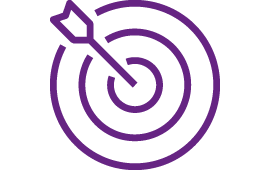 Icon einer Zielscheibe mit Pfeil