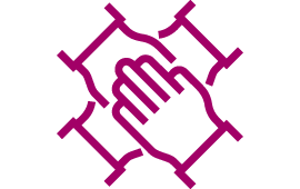 Icon von Händen zusammen