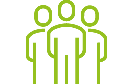 Icon mit drei Strichmännchen