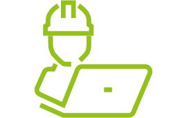 Icon Mensch vor einem Laptop