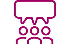 Icon Gruppe mit Sprechblase