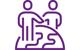 Icon mit Clobus und zwei Männchen