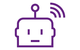 Icon eines Roboters, der sendet