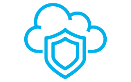 Icon Wolke mit einem Schutzschild