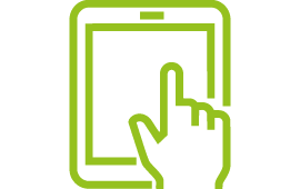 Icon Tablet mit Hand