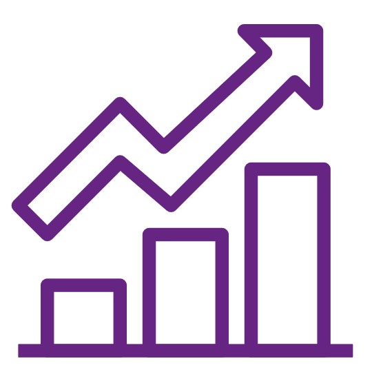 Balkendiagramm mit Pfeil