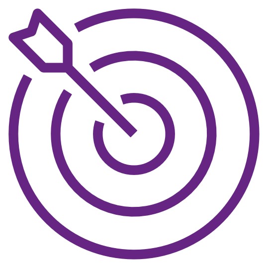 Zielscheibe mit Pfeil in der Mitte